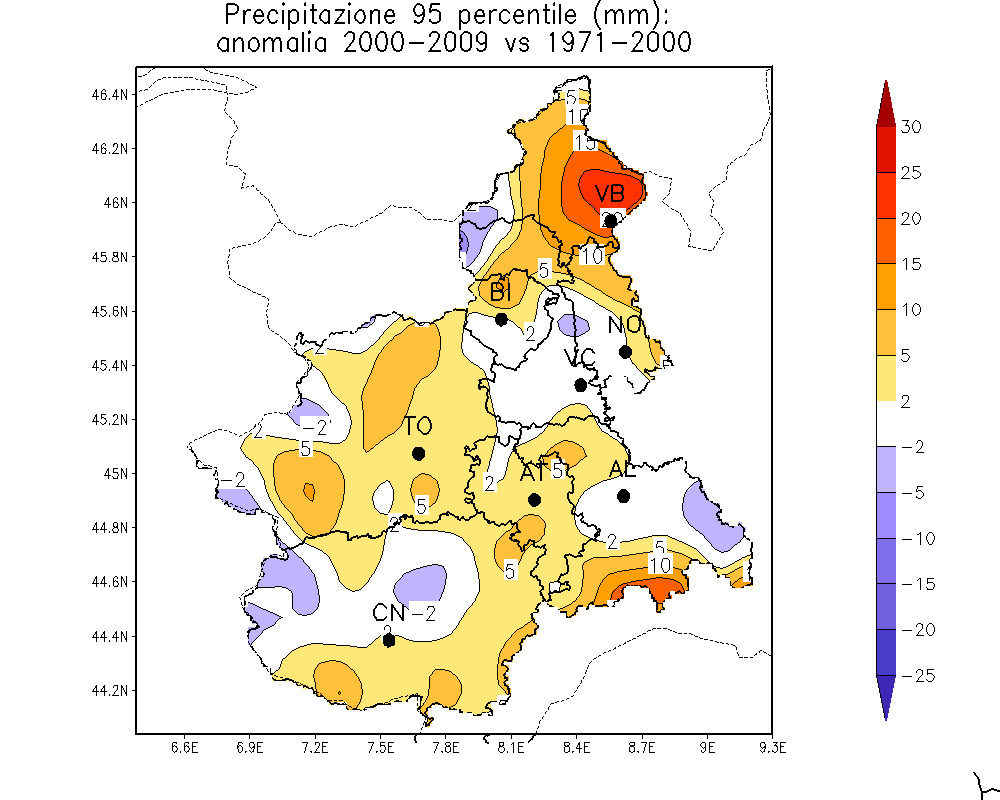 Mappa: Precipitazioni intense